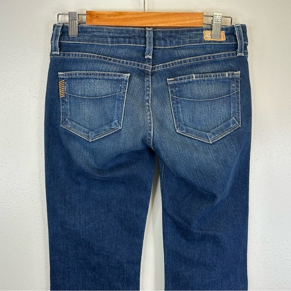 PAIGE 27 Hollywood Hills Classic Rise Bootcut Dark Blue Jeans Y2K Western 90s - Picture 12 of 14